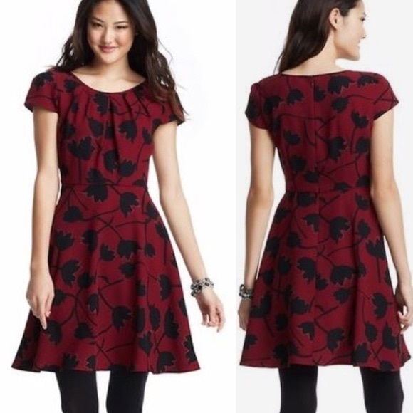 Loft Red and Black Dress - Picture 2 of 7